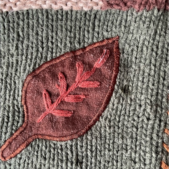 Vintage Teddi Woven Vest Button Down Fall Embroidered Patchwork Brown Green 2X - Picture 14 of 16